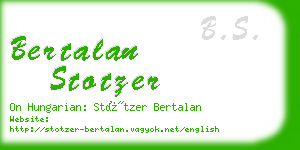 bertalan stotzer business card